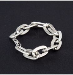 Distressed Oval Chain Bracelet - 108 Stylish Mens Fashion, Metal Chain Link, Clothes Accessories, Stylish Accessories, Infinity Bracelet, Unique Fashion, Chain Bracelet, Mens Clothing Styles, Men's Clothing