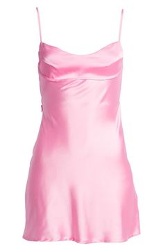 Silk Dress Short, Pink Satin Dress, Pink Silk Dress, Silky Dress