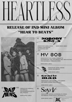 an advertisement for the band heartless