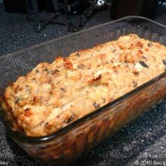 a casserole dish is sitting on the counter