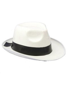 Roll up on the rival gang in a stylish way. Introducing the White Gangster Hat! Look intimidating, yet clean and professional as you wear this hat with dignity and pride. Add a nice, white suit and matching pants to complete your costume and look something amazing and spectacular. Make a grand entrance at your next 1920's themed party, or even Halloween party as a respectable mob boss or henchmen. People are sure to respect your look, meaning that they are certain to respect you as a whole! Mafia Costume, Gangster Suit, Decades Costumes, 1920s Themed Party, Halloween Costume Hats, Mob Boss, Flapper Headband, Black Fedora, Silver Headband