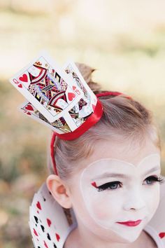 Queen Of Hearts Kids Costume, Kids Queen Of Hearts Costume, Queen Of Hearts Trunk Or Treat Ideas, Queen Of Hearts Dance Costume, Queen Of Hearts Face Paint, Alice In Wonderland Makeup Halloween, Queen Of Hearts Costume Kids, Queen Of Hearts Costume Diy Women, Queen Of Hearts Diy Costume