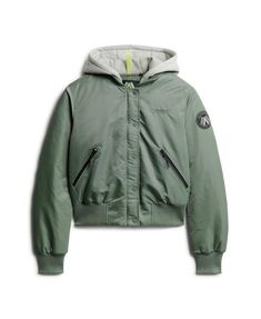 Superdry Women, Khaki Green, Classic Design, Timeless Design, Zip Pockets, Puffer, Bomber Jacket, Coats Jackets, Relaxed Fit