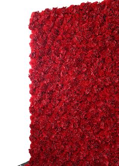 a red flowered wall is shown against a white background