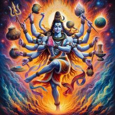 the hindu god is depicted in this painting