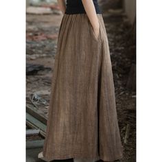 Versatile Elastic Waist Skirt Fabric: 70.8%Ramie+29.2%Cotton Size: Free Size Multiple Color Selections: Brown, Apricot Skirt Type: Skirt Style Type: Street Trendy  Season: Spring, Fall, Winter, Summer Baggy Spring Midi Skirt, Long Skirt With Pockets For Spring, Non-stretch Brown Skirt With Pockets, Cotton Skirted Bottoms For Fall, Non-stretch Long Brown Skirt, Skirted Cotton Bottoms For Fall, Non-stretch Brown Long Skirt, Spring Baggy Lined Maxi Skirt, Fall Cotton Skirted Bottoms