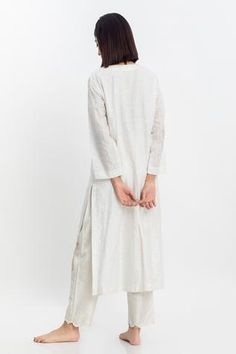 Shop for Simrita Arora White Silk Embellished Straight Kurta Set for Women Online at Aza Fashions Cotton Straight Kurta With Tassels, Cotton Kurta With Tassels For Eid, Eid Cotton Kurta With Tassels, Festive Straight Kurta With Back Tassel Tie-up, Festive Straight Kurta With Tassels, Eid Straight Kurta With Back Tassel Tie-up, Straight Kurta With Back Tassel Tie-up For Eid, Cape Jumpsuit, Kurta Set For Women