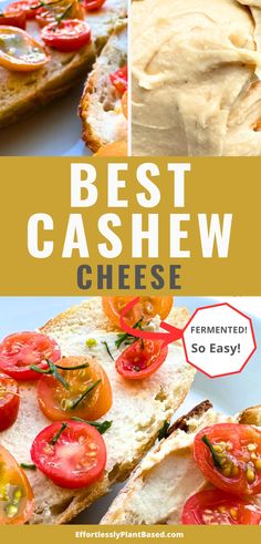 Best Vegans cashew cheese, fermented and so eat. Photo collage ofvegan nut cheese. Kombucha Starter, Vegan Cashew Cheese, Plant Based Recipe, Plant Based Cheese, Nut Cheese, Plant Based Recipes Easy, Easy Hummus, Cashew Cheese, Cheese Plant