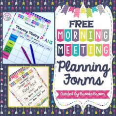 the free morning meeting planning forms