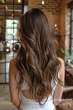 brunette-hair-color-ideas-49 Light Brown Hair Styles, Brown Hair Styles, Brunette Hair Color Ideas, Sunkissed Hair Brunette, Rambut Brunette