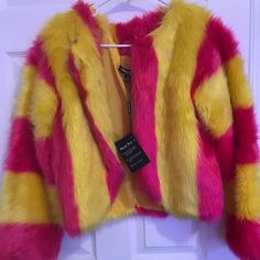 Brand New , Never Worn Sold Out Retro Yellow Outerwear For Spring, Retro Yellow Spring Outerwear, Fitted Yellow Long Sleeve Outerwear, Trendy Yellow Long Sleeve Outerwear, I Want Candy, Dolls Kill, Pink Yellow, I Want, Jackets & Coats