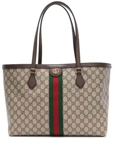 Gucci Shoulder Bag With Leather Trim And Double Handle, Gucci Shoulder Bag With Double Handle And Leather Trim, Gucci Coated Canvas Bag With Logo, Classic Gucci Tote Shoulder Bag, Gucci Bag With Gold-tone Hardware In Signature Coated Canvas, Gucci Bag In Signature Coated Canvas, Gucci Shoulder Bag In Signature Coated Canvas, Gucci Tote Bag With Leather Trim, Classic Monogram Canvas Bag With Logo