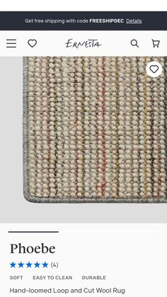 an image of a rug on the app store's homepage, which is showing it