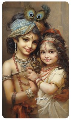 Little Radha Krishna, Goddess Radha, Spiritual Family, Animal Jungle, Krishna Songs, Divine Love