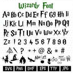 the wizard font and numbers are all in different styles, but there is no image to describe