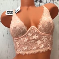 New With Tags Victoria’s Secret Dream Angels Unlined Bra Longline Plunge Floral Lace Size 34c 34dd 36c Price Firm Unlined Bra, Longline Bra, Bustiers, Orange White, Long A Line, Color Orange, Floral Lace, Women's Intimates, Victoria’s Secret