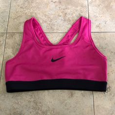 Nwt. Pink And Black Nike Pro Sports Bra. Size S. Please Feel Free To Ask Any Questions Before Purchase. Pink And Black Nikes, Black Nike Pros, Nike Neon, Yellow Nikes, White Sports Bra, Nike Training, Pro Sports, Nike Flyknit, Padded Sports Bra