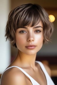 24 Short Textured Haircuts for a Modern Makeover - Fab Mood | Wedding Color, Haircuts & Hairstyles | Nails | Colours Edgy Pixie Bob, Choppy Pixie Bob, Short Textured Haircut, Short Wavy Bob With Bangs, "bixie" Haircut, Hair Colors For Pale Skin, Short Hair Bobs, Short French Bob