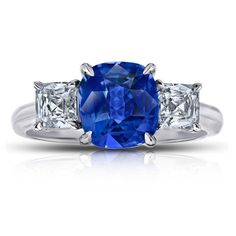 4 Ct Engagement Ring, Ceylon Sapphire Ring, Sapphire Diamond Engagement, Ceylon Sapphire, Sapphire Color, Asscher Cut, Engagement Ring Sizes, Platinum Ring, Natural Earth