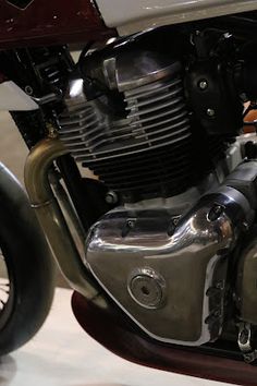 the front end of a motorcycle on display