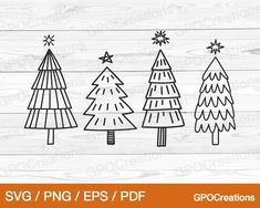 christmas trees svg / png files