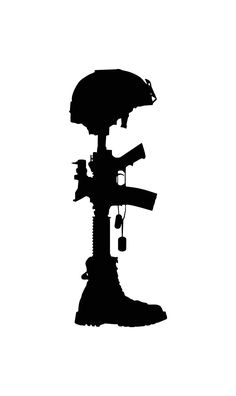 a black and white silhouette of a person holding an umbrella