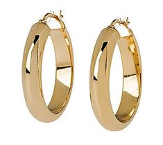 You'll want to say "I do!" to these 18K yellow gold-clad sterling silver hoop earrings. Rounded to resemble a wedding band, the versatile hoops add all-around style to any outfit. From Veronese Collection® Jewelry. Gold Polished Finish Hoop Earrings For Wedding, Gold Hoop Earrings For Formal Occasions, Oval Gold Hoop Earrings For Wedding, Formal Gold Hoop Earrings, Small Hoop Yellow Gold Earrings For Wedding, Round Polished Finish Hoop Earrings For Wedding, Polished Round Hoop Earrings For Wedding, Round Polished Hoop Earrings For Weddings, Sterling Silver Hoop Earrings