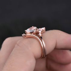 The moonstone ring: This ring is handmade, The metal is 14K rose gold. (If you would like 18K gold, pls contact me) The main stone is 6x8mm pear cut natural moonstone The Accent stones are moissanite The matching band: This ring is handmade, The metal is 14K rose gold. (If you would like 18K gold, pls contact me) The stone are opal I can make any jewelry.Contact me if you have something in mind,I'll make it come true! The jewelry can be rings,bands,pendants,necklace,bracelet,bangles,earrings... Rose Gold Moonstone Ring For Promise, Rose Gold Moonstone Ring With Gemstone, Rose Gold Moonstone Open Ring Gift, Rose Gold Moonstone Open Ring For Anniversary, Delicate Rose Gold Morganite Ring, Moonstone Engagement Ring Set, Pendants Necklace, Dainty Band, Rings Bands