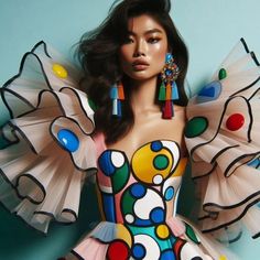 ♔ "Akemi" Portraits Créés par IA Pop Art Fashion, Mexican Fashion, Modern Style Design, Painted Clothes, Creative Halloween Costumes, Gala Dresses, Fashion Attire, Fashion Design Sketches