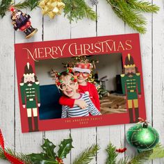 Festive Nutcracker Christmas Photo Red Gold Foil Holiday Card #zazzle #weddinginvitations #birthdayinvitations #babyshowerinvitations #zazzleinvitations #monogram #businesscards #graduation #homedecor Foil Christmas Cards, Red Gold Christmas, Christmas Frame, Merry Christmas Greetings, Frame Photo, Christmas Frames, Christmas Invitations, Foil Cards, Nutcracker Christmas