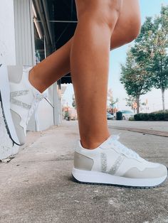 Stay ahead of the trend with our Sweet Wish Sneakers! These stylish sneakers feature lace up memory foam The Trend, Stylish Sneakers, The Struts, Silver Color, Memory Foam, Lace Up, Glitter, Sneakers, Lace