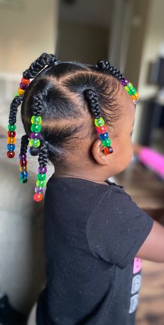 Baby Girl Ponytail Hairstyles Black, Baby Girl Natural Hairstyles, Short Hair Beads, Baby Natural Hairstyles, Babies Hairstyles Girl, Hair Styles For Baby Girl, Baby Girl Braids Toddler Hair Black, Black Toddler Hairstyles Girl Ponytails, Baby Braided Hairstyles