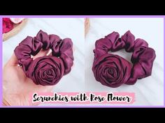 Easy Satin Scrunchies Making | How to Make Flower Scrunchies out of Satin Fabric - YouTube How To Make Satin Scrunchies, Fabric Flower Hair Accessories, Scrunchies Diy How To Make, Scrunchies Making, Making Scrunchies, Rose Making, Hair Pins Diy, Flower Headband Diy, Flower Scrunchie