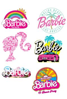 various logos and stickers for barbie's baubie, barbies and barbie babies