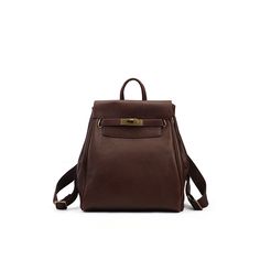 Brown Leather Backpack | Antique Leather Backpack with Gold-tone Kelly Lock - POPSEWING® Diy Bag Kit, Backpack Free, Backpack For Women, Fathers Day Sale, Saddle Brown, Leather Hardware, Leather Products, Classic Backpack, Top Grain Leather