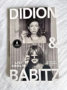 a book with two pictures of women on the cover and one is holding a pair of sunglasses