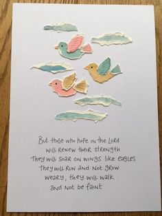 a piece of paper with some birds on it and a poem written in cursive writing