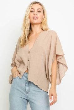 Button Down Poncho Top Summer Bonfire, Poncho Blouse, Poncho Top, Boho Pink, Boho Boutique, Chic Tops, Tan Top, Poncho Tops, Trendy Prints