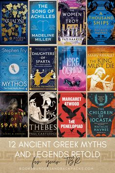 twelve ancient greek books with the title 12 ancient greek mythologys and legend told for young readers