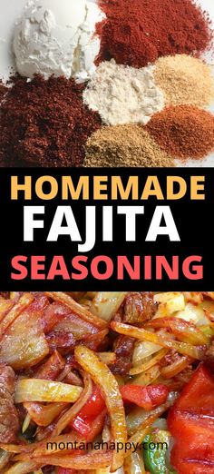 homemade fajita seasoning recipe with peppers and onions