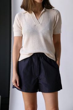 Sale items are final sale. No returns or exchanges. Crafted from luxurious Italian linen and cotton yarn, our Closed Polo Knit Shirt boasts a 12 gauge knit with varying textures for a sophisticated melange look. The relaxed fit, polo collar, V-neckline, and cuffed sleeves and hem make for a versatile and comfortable addition to any wardrobe. Need further assistance? Text our stylists for more details about fit, fabrication, photos etc! 73% linen, 27% cotton Machine wash in wool program or hand w Wool Polo Shirt, Polo Knit, Polo Blouse, Raquel Allegra, 12 Gauge, Honolulu Hawaii, Pleats Please Issey Miyake, Dresses Pants, Dress Jewelry