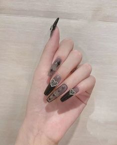 Designer Nails, Style Salon, Edgy Nails, Goth Nails, Nails Fake, Nail Art Ideas