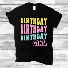 Celebrate the birthday girl with this stylish Retro Birthday Girl Shirt. It features a fun and nostalgic design, made from high-quality materials for comfort and durability. Perfect for birthday parties and as a special gift. Order yours today from California T House! When you order ours shirt, you can be sure that you're getting a high-quality, handmade item that is sure to make your little girl feel special on her big day. Our decals are printed directly to garments. We use a printing method that accurately reproduces intricate details and graphics with such a wide range of colors. The graphics do not peel off or fade since the ink is absorbed directly into the fabric resulting in a high-quality and long-lasting print. Please note that the listing is only for the shirt. NO BOTTOMS AND AC 5th Birthday Girls, Girls Birthday Shirt, Birthday Girl T Shirt, Nostalgic Design, Retro Birthday, Birthday Girl Shirt, Girl Shirt, Girl T Shirt, Girls Birthday