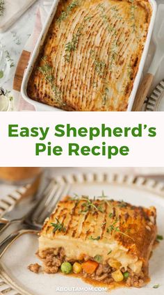 an easy shepherd's pie recipe on a plate