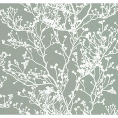 a wallpaper with white flowers and branches