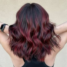 Platinový Blond, Red Balayage Hair, Red Hair Looks, Color For Black Hair, Red Balayage, New Hair Ideas, Hair Color Underneath, Wine Hair, Red Hair Inspo