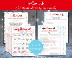 the ultimate christmas movie game bundle with instructions and printables for kids to play