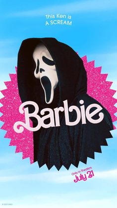 the poster for barbie's upcoming musical show, barbie is screaming with her mouth wide open