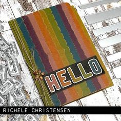 a card with the word hello on it