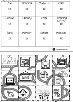 the road worksheet for children to learn how to read and understand their surroundings